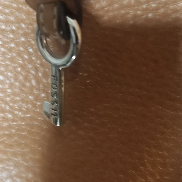 VINTAGE Y2K FOSSIL Brown Leather Shoulder bag - Picture 2 of 9